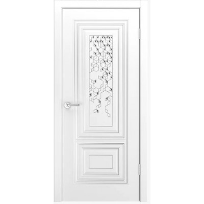 Дверь BP-DOORS Фави В1 ДГ Эмаль белая с патиной белое золото