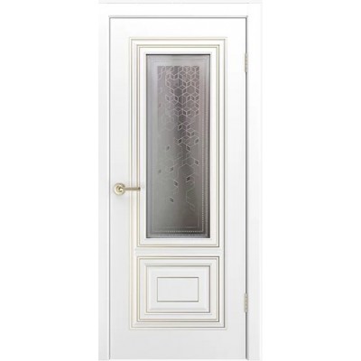 Дверь BP-DOORS Фави В1 ДО Эмаль белая с патиной серебро